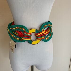 NWT Bright Deadstock 90s Rope Belt Red Yellow Green OSFA